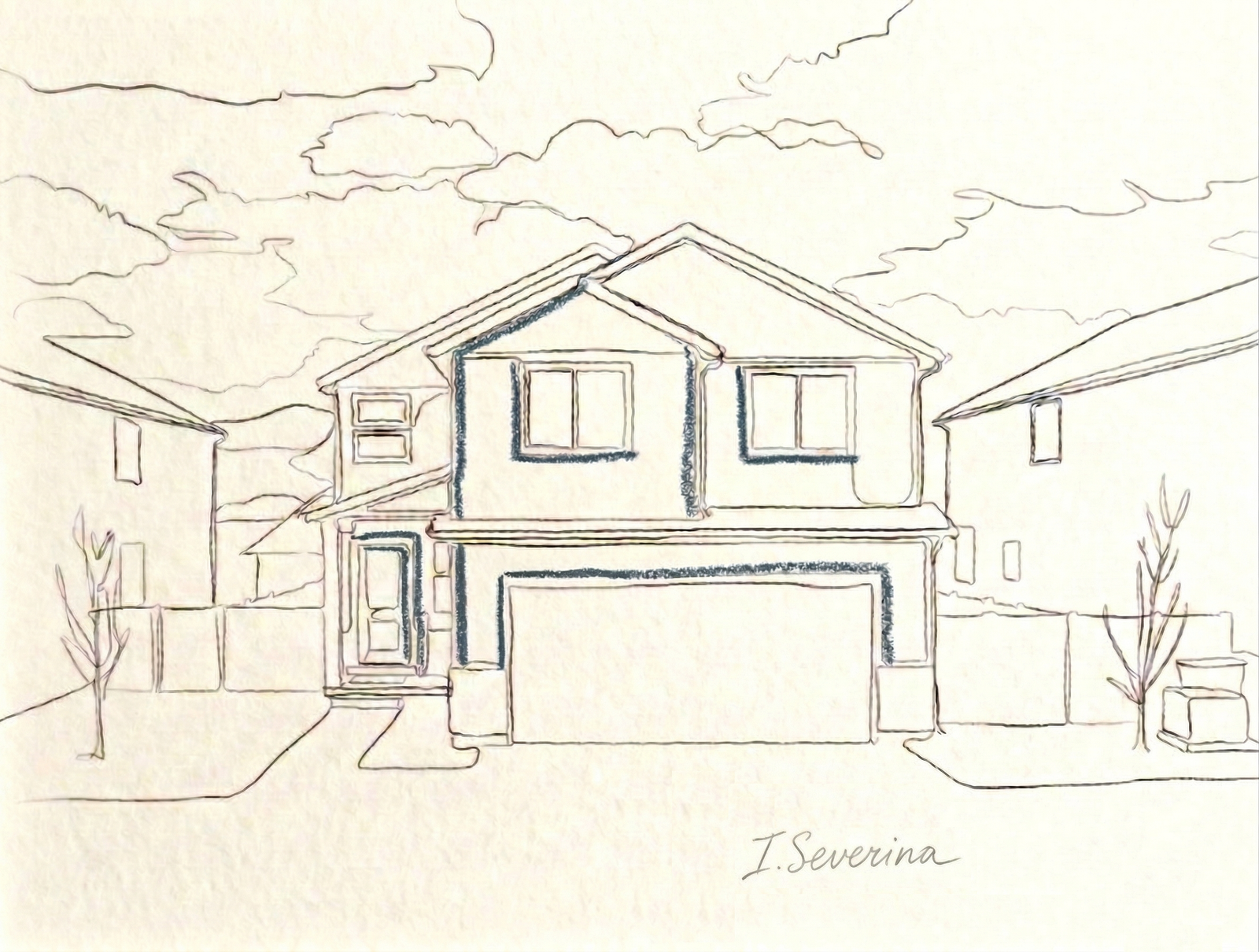 Line Art version of the home